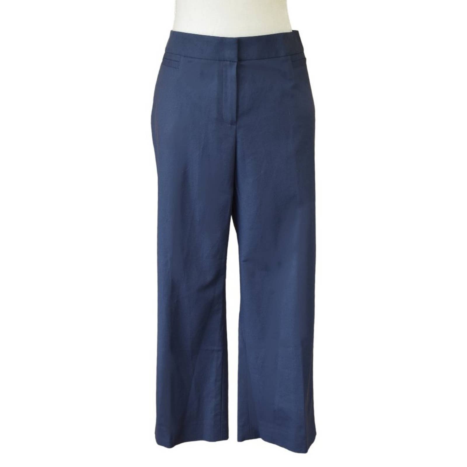 Lafayette 148 Cropped Straight Leg Pants - Blue